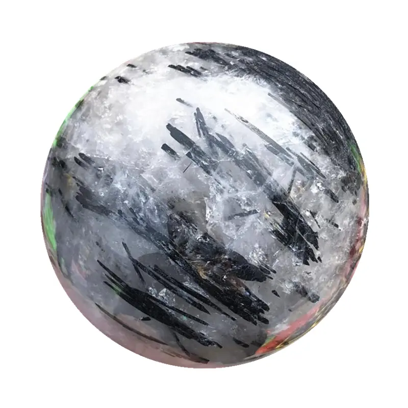 Hochwertiger natürlicher polierter schwarzer Turmalin-Kugel ball für Feng Shui