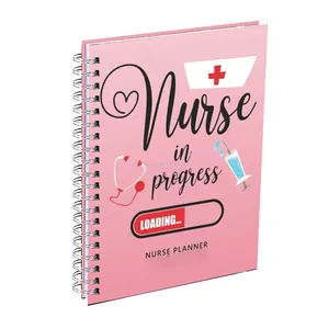 Journal scolaire de luxe imprimé de logo personnalisé carnet de notes planificateur quotidien à spirale ensemble infirmière étudiant planificateur