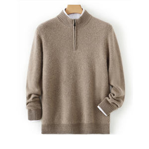 Suéter de Cachemira y Lana para Hombre OEM, Cuello con Cierre, Alta Calidad, Invierno, Tejido, Personalizable con Logotipo - Product Image 2