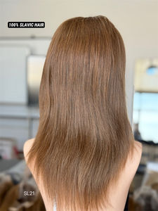 SHY HAIR nuevo Glueless HD 13x5 parche encaje frontal peluca Cap 100% Natural eslavo cabello humano PU silicona encaje frente pelucas - Product Image 4