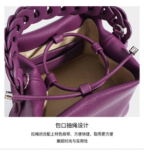 Custom Logo Full Grain Cowhide Leather Small <strong>Bucket</strong> <strong>Bags</strong> for Women Elegant Versatile Fashion Purses and <strong>Handbags</strong> <strong>Bucket</strong> - Product Image 4