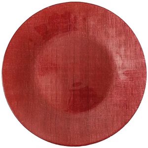 Assiette de présentation en verre de conception rétro, fabriquée à la machine, ronde, texturée en lin, vert, bleu, blanc, pour la maison, les mariages, les fêtes et les banquets - Product Image 4