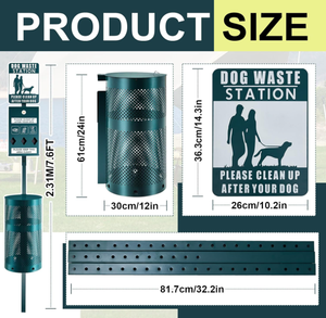 Estación de Desechos para Perros al Aire Libre, Contenedor de Basura para Excrementos, Compostador Séptico, Dispensador de Bolsas para Animales para Jardín y Parque - Product Image 2