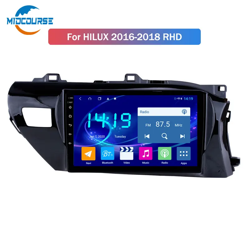 Radio con GPS para coche, reproductor con Android 10, 4 GB + 64 GB, grabadora de cinta RHD, 4G, Lte, tarjeta sim, 3e688a5b, para Toyota Hilux 2016