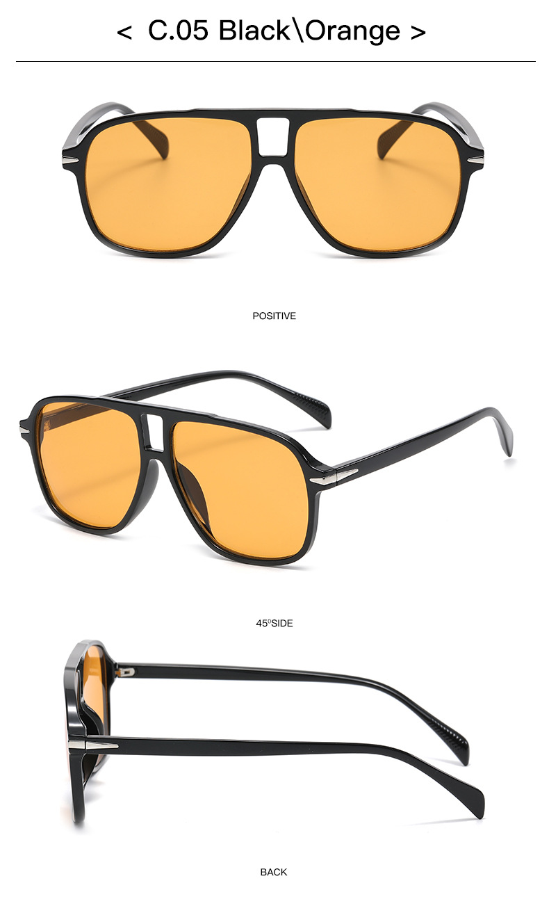 STORY JT5063 2022 Vintage Amber Frame Aviation Sun Glasses