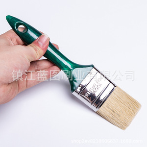 Brocha Plana para Pintar, Cerdas de Cerdo, Mango de Plástico Verde Esmeralda, 15-24mm, Origen Zhenjiang LT200CP, para Uso en Pintura - Product Image 2