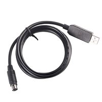 Cable de comunicación serial USB a Mini Din RS232 de 6 pines para PLC LS XGB XBM XBC, cable de control y descarga de PC