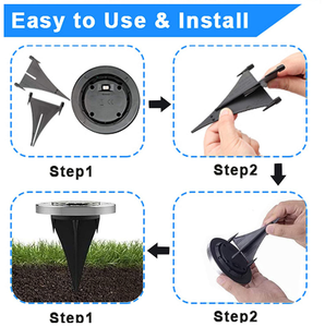 Lampe solaire de jardin étanche à LED, sur piquet, en acier inoxydable, pour éclairage extérieur de chemins et de jardins - Product Image 3