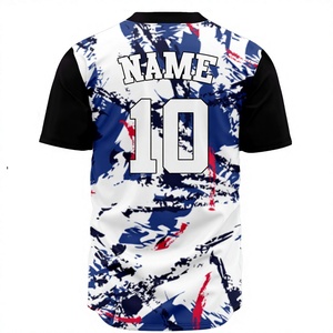 เสื้อเบสบอลสำหรับตีลูก 100% โพลีเอสเตอร์ พิมพ์ลายแบบระเหิด ระบายอากาศได้ดี ป้องกันแบคทีเรีย ชุดทีมแบบกำหนดเอง โรงงาน OEM - Product Image 2
