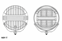 Feux de route LED robustes de 9 pouces avec fonctions d'éclairage de stationnement dynamique ambre et blanc, fonctions d'avertissement, 32V pour Volvo Scania DAF