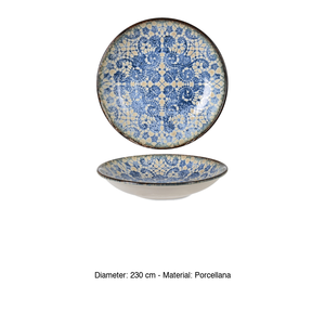 Plato Hondo Bluet Ø 23 cm, Porcelana Fina Premium con Impresión Digital, Rinart Porcelai - Product Image 2