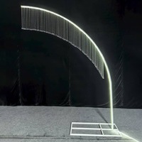 Décoration d'arche de mariage moderne et romantique : Pièce suspendue en fil pour fond de scène intérieur/extérieur et accessoires créatifs en forme de S