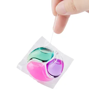 Travel Size Biodegradable Powerful Formula Quick Dissolving Stain Fighting Laundry Liquid Detergent Pod with Water Soluble Film