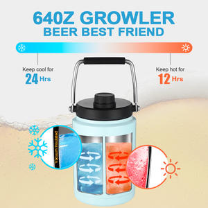 Carafe isotherme à double paroi en acier inoxydable, 64 oz, 128 oz, isolée sous vide, en acier inoxydable 304 avec couvercle robuste - Product Image 5