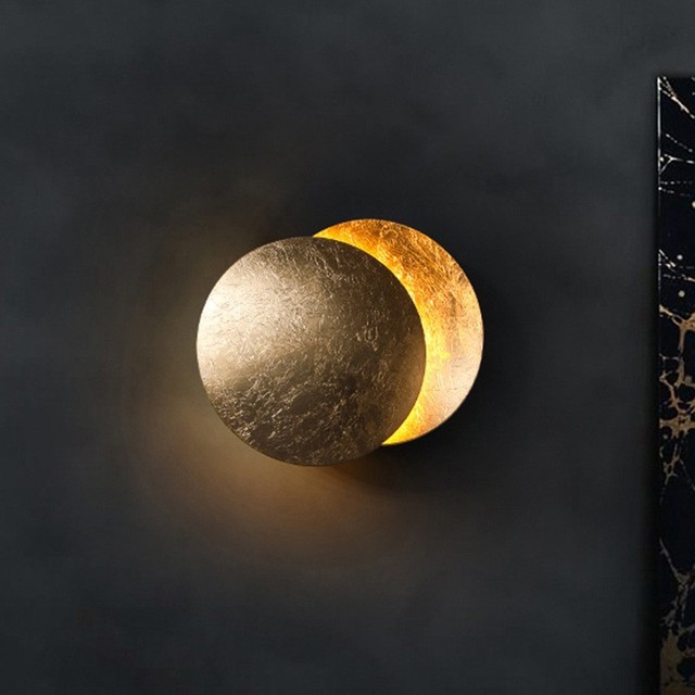 Designer Moon Wall Lamp, Solar Eclipse, Nordic Modern Simple Luxury Corridor, Living Room Bedroom Bedside Lamp