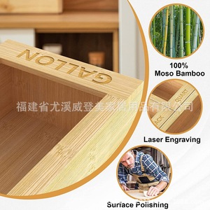 Bamboo <b>square</b> garbage bag storage box, kitchen food preservation film storage box <b>set</b>, factory wholesale, customization - Product Image 1
