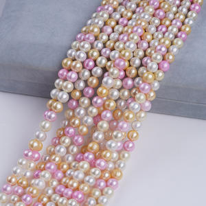 Wholesale 6-7mm Natural Freshwater Pearl Beads Round <b>Candy</b> Color Handmade DIY <b>Necklace</b> Accessories White Pearls Color - Product Image 4