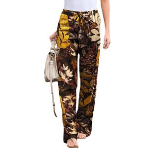 Vintage <b>Women</b> Drawstring <b>Trousers</b> Spring Autumn Fashion <b>Floral</b> Printed Wide Leg Pants Ladies Casual Loose Long Pantalones - Product Image 1