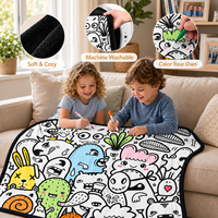 Nouvelle Couverture à Colorier DIY Monstre de Dessin Animé – Couverture Amusante à Gribouiller avec Marqueurs pour Activités Créatives à Domicile et Cadeaux DIY