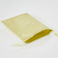 Sacs en satin réutilisables imprimés avec logo personnalisé, pochette de luxe à cordon pour emballage de perruques en soie et mèches de cheveux, vente en gros de pochettes en satin