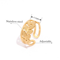 Cincin Geometris Stainless Steel Laris Manis Unisex Elegan Lapis Emas 18k Cincin Fashion untuk Kehidupan Sehari-hari Merk MID Model R-002