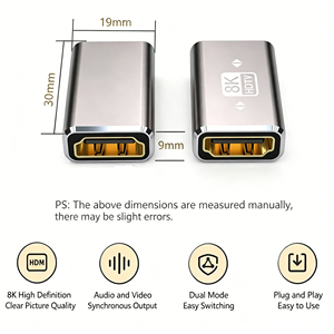 Acoplador HDMI 2.1 8K 60Hz 4K 120Hz <span class=keywords><strong>de</strong></span> Aluminio, Adaptador <span class=keywords><strong>de</strong></span> Extensión Hembra a Hembra para PS5, Xbox, TV, Monitor, Conector HDMI - Product Image 6