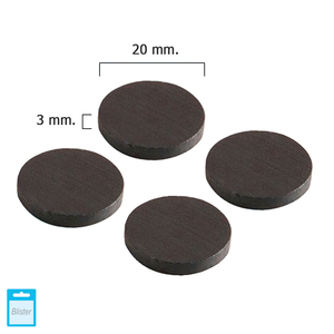 Magnete a disco in ferrite Wolfpack O/ 20x3 mm. Confezione blister da 4 pezzi - Product Image 1