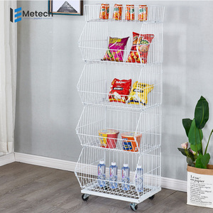 Di alta qualità bianco 5-Tier cesto di filo mensola di stoccaggio per il supermercato magazzino Premium fornitura - Product Image 2