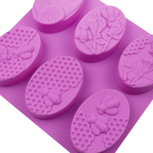 Moule en silicone ovale de qualité alimentaire pour gâteaux, glaces, poudings, savons faits main - Non toxique, facile à démouler, couleur bleue, sac OPP - Product Image 5