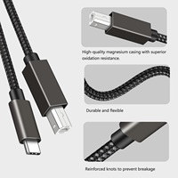 Cable de Carga Rápida 3A con Revestimiento de Nailon, Tipo-C a Tipo-B Macho, para Teléfono Móvil y Banco de Energía