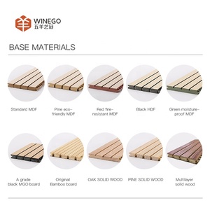 WINEGO legno scanalato pannello acustico decorativo legno MDF fonoassorbente scanalato pannello acustico per la parete interna - Product Image 4