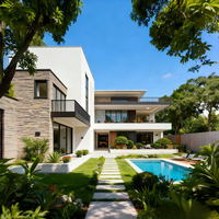 Luxuriöse Moderne Fertigvilla mit Pool |   3-stöckiges Anpassbares Fertighaus
