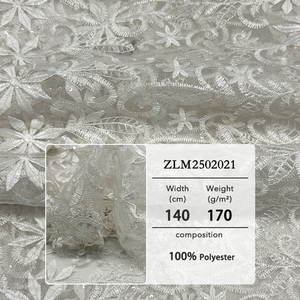 100% <span class=keywords><strong>polyester</strong></span> thêu sequin lưới vải đồng bằng dệt Net cho đám cưới nhà dệt may cho bé trai và bé gái - Product Image 3