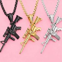 Collier Pendentif en Acier Inoxydable, Chaîne Vintage, Bijoux Punk, Collier Doré pour Femmes et Hommes