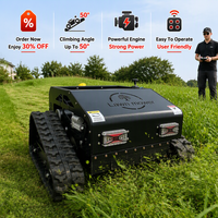 Tondeuse à gazon télécommandée toute neuve, robot tondeuse à chenilles en caoutchouc, certifiée CE, fabriquée en Chine