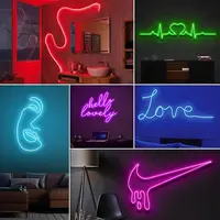 Dekorasi Rgb Perlengkapan Pesta Neon Letrero Luces Tanda Dinding Lampu Neon LED Kustom untuk Kamar Tidur