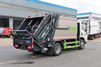 Camion compact de ramassage arrière 4x2, compacteur de déchets 7 m³ diesel, carrosserie hermétique, véhicule d'assainissement urbain