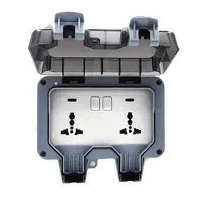 2 open 6 holes industrial switch socket with lamp