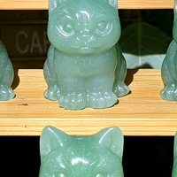Figurine d'animal assis en Aventurine Verte Naturelle, Artisanat en Cristal, Ornement pour la Décoration de la Maison, du Bureau et comme Cadeau ou Présentoir