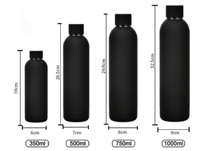Bouteille d'eau en acier inoxydable 304 avec revêtement en caoutchouc 500 ml avec poignée en silicone - Product Image 2