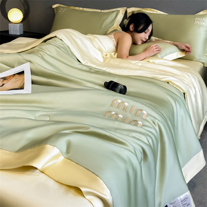 Washed Silk Bedding Set 60 Count Lyocell Fiber Cooling Summer <b>Sheet</b> Duvet Cover Pillowcase Set Home Use Solid Color - Product Image 4