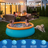 Pursuefree Aufblasbarer Pool Schmetterling Mehrpersonen-Party-Pool für Draußen und Zuhause in Verschiedenen Größen Blau-Orange Aufblasbarer Pool Luftpool