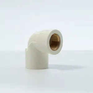 عروضات ساخنة PVC أنابيب تركيب البلاستيكية كوع النحاس الداخلية الأسلاك 90 درجة أنبوب الكوع لإمداد المياه