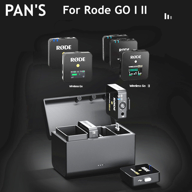 PANS Charging Box Case for Rode Wireless GO II I Microphone Built-in Battery 2400mAh Rechargable Case for Rode