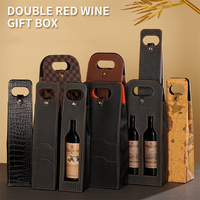 Sac de transport pour bouteille de vin en cuir PU de luxe, personnalisé avec logo, simple ou double, pour emballage cadeau