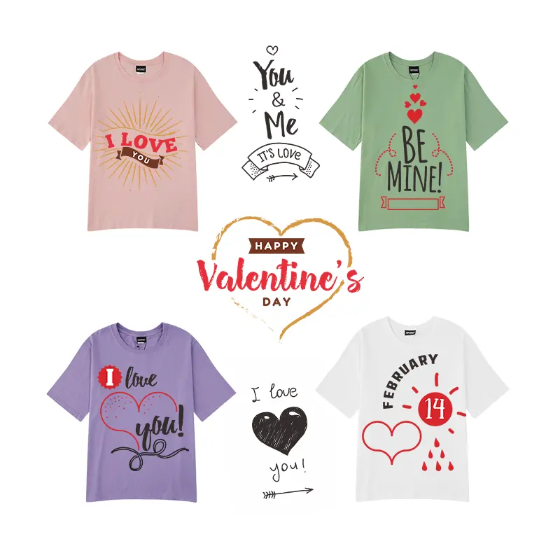 Hot bán Chất lượng cao Ngày Valentine màn hình in chuyển stickersready để Báo Chí Truyền nhiệt thiết kế