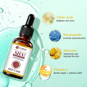 Sérum Visage Hydratant Raffermissant Anti-Âge Éclaircissant à l'AHA, Vitamine C et Acide Hyaluronique, Marque Blanche, 30ml, Liquide, Végétalien, Non Testé sur les Animaux - Product Image 1