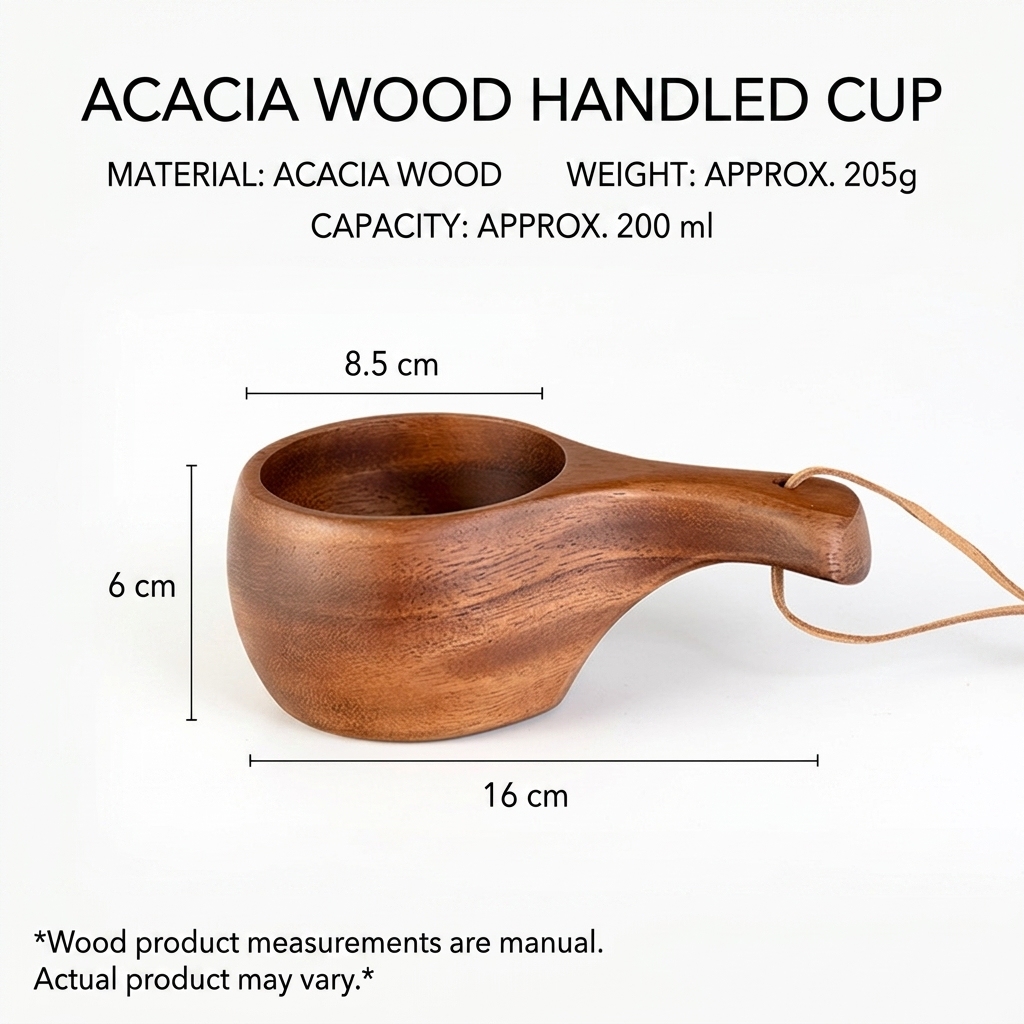 Wuyung Acacia Wooden Wide-Mouth Cups Charcoal-Baked Hand-Fired Custom Logo Option 200ml Eco-Friendly Tableware · image 3