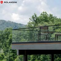 Rolansini Modernes Design Treppen-/Veranda-Geländer Bodenmontage Einfache Installation Aluminium Rahmenloses Glasgeländer