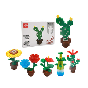 low moq amazon hot selling plastic building block Yi Run brick sets for kids cactus nano blocks toys